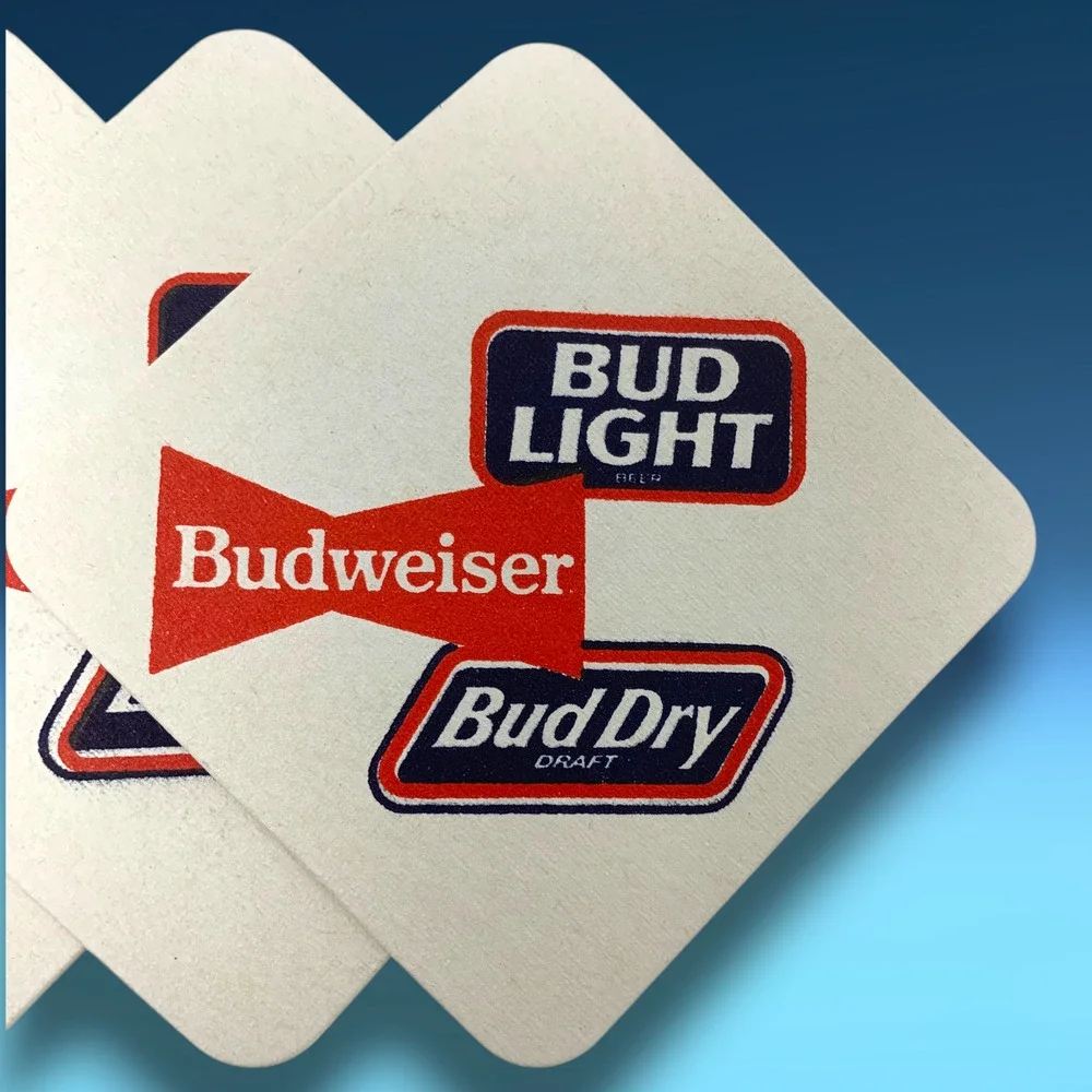 Lot 16 Vintage Budweiser Coasters 1980s Bar Beer Advertising Cardboard Promotion